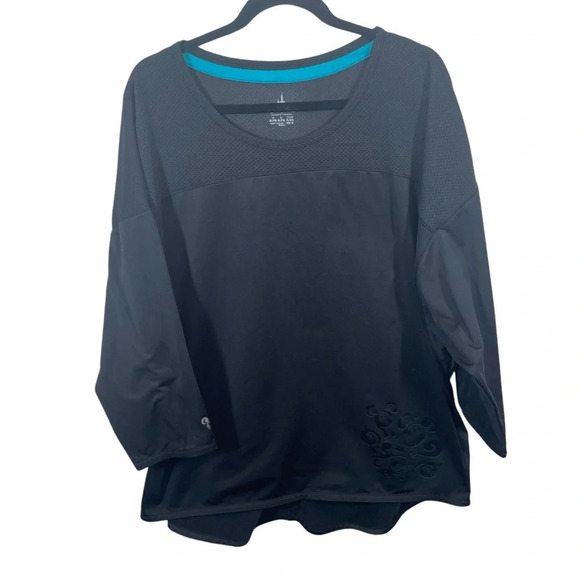 Disney mesh lined black jersey womens XL swirly Mickey Mouse design casual - Picture 1 of 10
